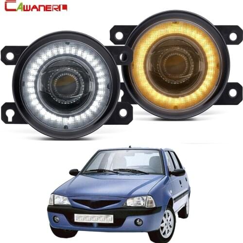 2 X Car LED Fog Light Assembly Angel Eye DRL Daytime Running Light 30W 12V For Dacia Solenza Hatchback 2003 2004 2005 2006 2007