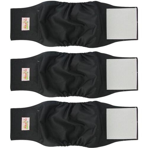 3Pack OhBabyKa Reusable Washable Dog Shorts Doggie Diaper Durable Comfortable Stylish Dog Pants Wraps for Male Dogs 3 Size S M L