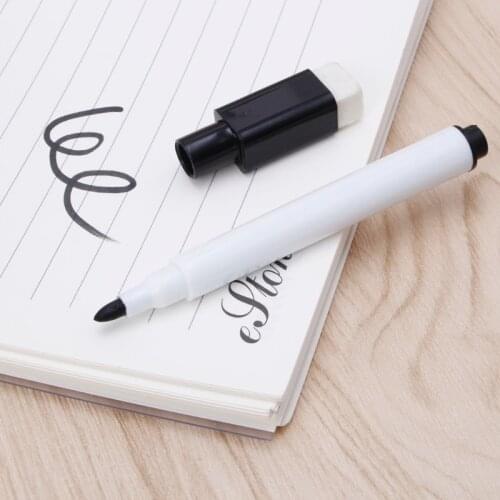 5Pcs Whiteboard Pen Erasable Dry White Board Markers Black Ink Fine Size Nip M5TE