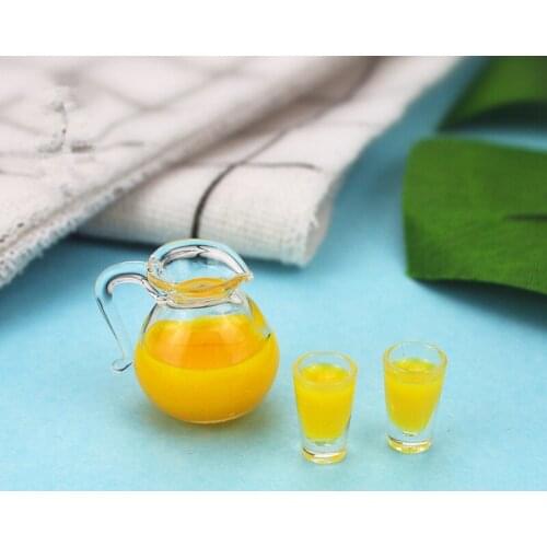 Dollhouse Decoration Accessories1:12/1:6 Dollhouse Miniature Scene Mode Milk Juice Set Pretend Play Kitchen Toy
