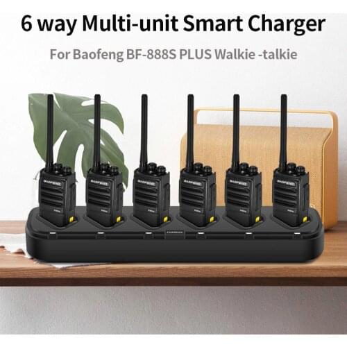 Baofeng 6-Way Multi Unit Radio Battery Charger for BaoFeng Two Way Radio BF-888S PLUS Walkie Talkie
