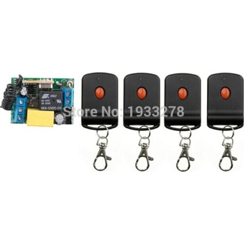 Wireless remote control switch RF AC 220 V 10 A 1channel 4 X Transmitter + 1 X Receiver for Light Lamp LED Bulb