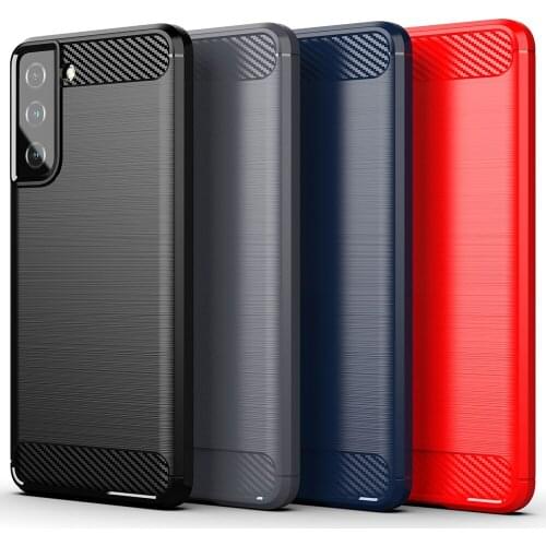 For Samsung S 21 S21 FE Plus Case Shockproof Carbon Fiber Silicone Bumper Cover for Samsung Galaxy S20 FE S10 S9 Note 20 Ultra