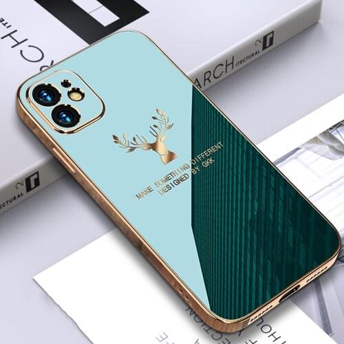 Case For iPhone 12 Pro Max Plating Case For iPhone 11 Pro Max XR X XS Max 7 8 Plus 12 Mini SE 2020 Cover Elk Silicone Soft Coque
