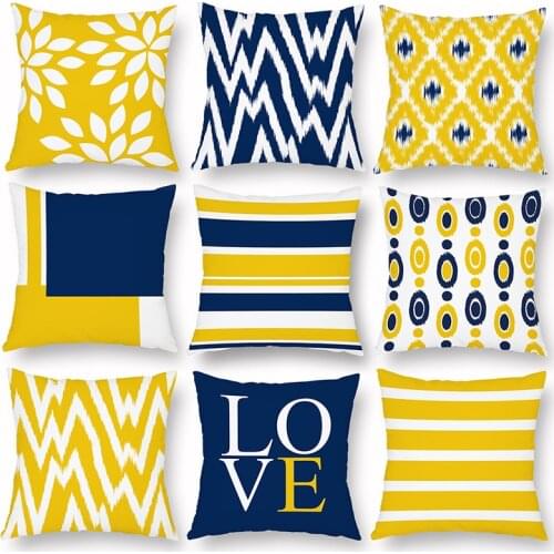 Cushion Cover Home Decor Yellow Pillow Case Scandinavian Housewares Personalized Gift for Living Room Sofa Chair Throw 45x45 cm