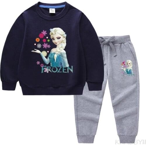 Disney Frozen Kids Tracksuit Girl Clothes Set Elsa Children Sportwear Clothing Fashion Sport Suit School Party