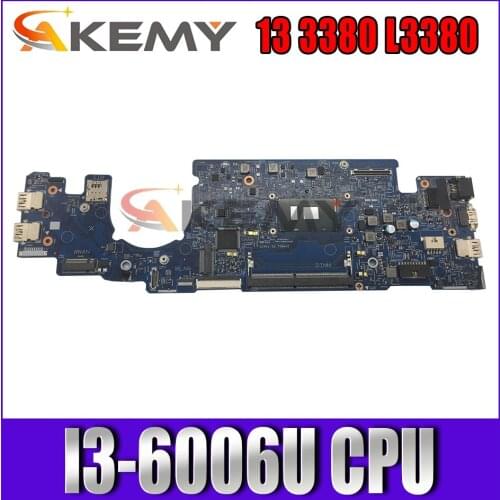 For DELL Latitude 13 3380 L3380 Laptop Motherboard 16824-1 5KCRX CN-066FRK 066FRK 66FRK Mainboard With I3-6006U 100% Fully Test