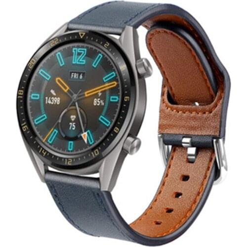 For huawei watch gt honor magic watch glory watchband Head layer Genuine Leather Cowhide Watch strap Buckle huawei gt2 watch