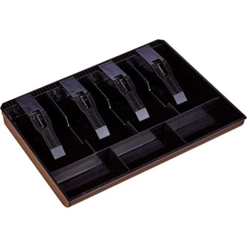 Home Market Black Plastic Coin Money Storage Box Bill Cash Tray Organizer With 7 Slots 4 Removable Clips Supply T8DB