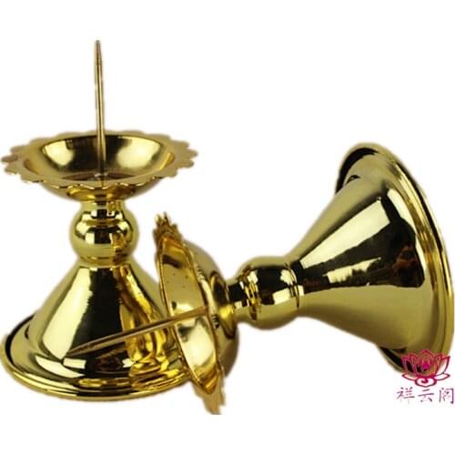 Temple Candle Holder Incense Burner Buddhist Alloy Sacrifice Worship Buddha Geomancy Decoration Festive Supplies Wholesale