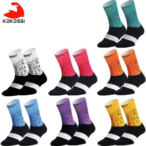 KoKossi Cycling Sports Socks Non-slip Technical Fabric Breathable Soft Skin-friendly Comfortable Outdoor Running Climbing Socks