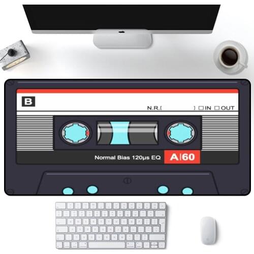 Pad Mouse Gamer Funny Mouse Pad 70*30 Gamer Table Mat Deskmat Cassette Retro Record Tape PC Surface for Mouse Tapis Bureau Mat