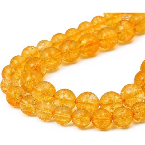 AAAAA Quality Natural Citrines Crystal Yellow Quartz Round Beads 4/6/8MM Pick Size For Jewelry Making DIY Bracelet /Necklace