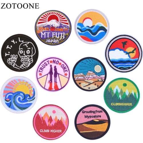 Round Badges Stripes Iron on Letter Patches on Clothes Stripe Stickers on Clothes Embroidered Patches for The Clothing Appliques