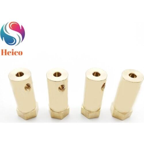 30mm Length 4/5/6mm Brass Coupling Hex Hexagon Shaft Copper Coupling DC Motor Connector for RC Robot Car Chassis Wheel Parts