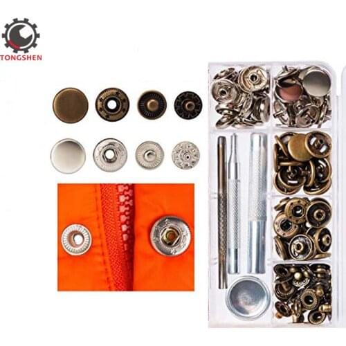 50Sets 12.5mm Brass Snaps Press Button Fasteners Press Stud Rivet Sewing Leather Craft 633 Clothing Sewing Tools Press Studs