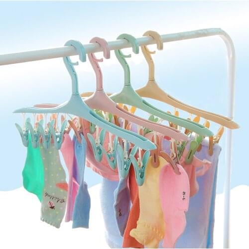 Multifunctional 8 Clip Plastic Drying Rack, Creative Windproof Hanger Buckle, Clothes Drying Plastic Clip, Socks Inner Hanger