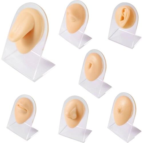 1PC Soft Silicone Flexible Nose Model Displays human Ear Mouth Eye Tongue model simulation for jewelry display teaching tool