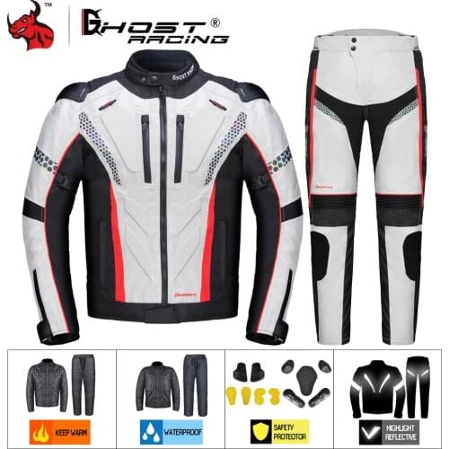 GHOST RACING Motorcycle Jacket Protective Gear Motorbike Riding Moto Jacket Waterproof Windproof Moto Clothing Motorcycle Suits