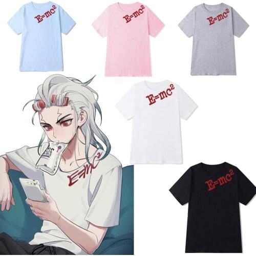 Mannen Vrouwen T-shirt Tops Funly Anime Dr.STONE Tshirt Same Paragraph Ishigami Senku T-shirt Crew Neck Anime Manga Tee Shirt