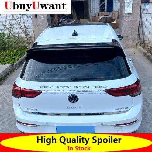 UbuyUwant For Volkswagen New GOLF 8 MK8 Spoiler CARBON COLOR With White Car Rear Wing Rear Spoiler 2020-2021 GOLF 8 Spoiler