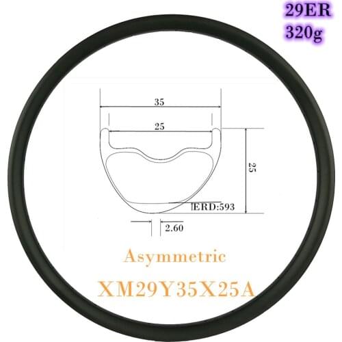 320g Ultralight MTB Rims Carbon Mountain Rims 35mm Width 25mm Depth Super Light Rim T800 29er Carbon XC Rims Part In Stock