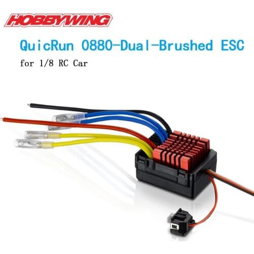 Original Hobbywing QuicRun 0880-Dual-Brushed Brushed ESC 6V/3A BEC for 1/8 Car Boat