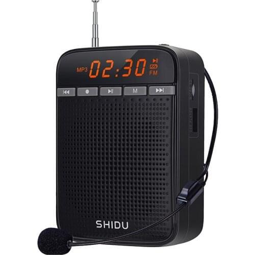 SHIDU Rechargeable Voice Amplifier Portable Professors Wired Microphone FM AUX Recording Speakers amplified For Teachers M400