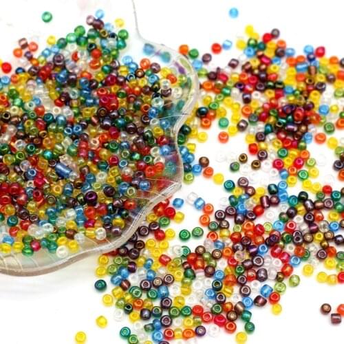 130pcs/lot 4mm Colorful Round Hole Bead Glass Needlework Beads DIY Handmade Beading Gift Jewelry Clothing Making Accessories 12g