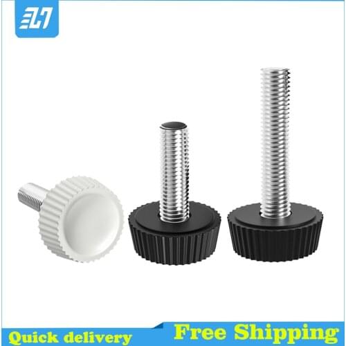 Knurled Nylon Pan Round Plastic Head Handle Thumb Screw Bakelite Hand Bolt Black White M4 M5 M6