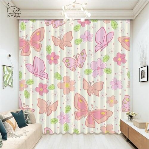Broken Flower Korean Style Pastoral Printing Curtain Curtains On The Door French Window Panel Japanese Curtain Micro Shading