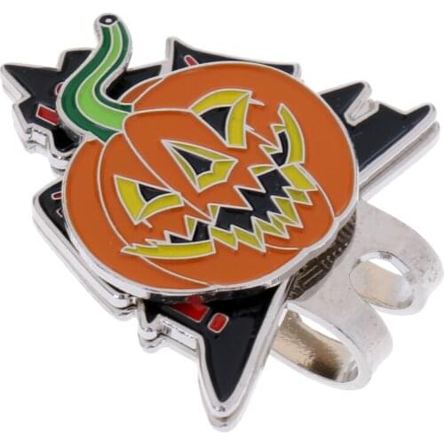 Halloween Pumpkin Hat Clip Golf Ball Marker For Golf Cap Visor Gift