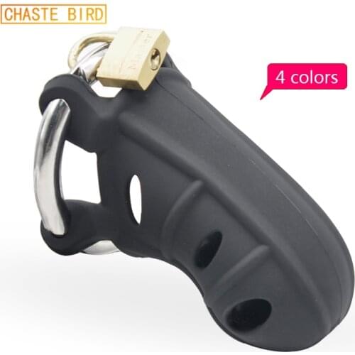 Extreme silicone blocker Chastity with Stainless Steel adjustable Ring sex toys A310