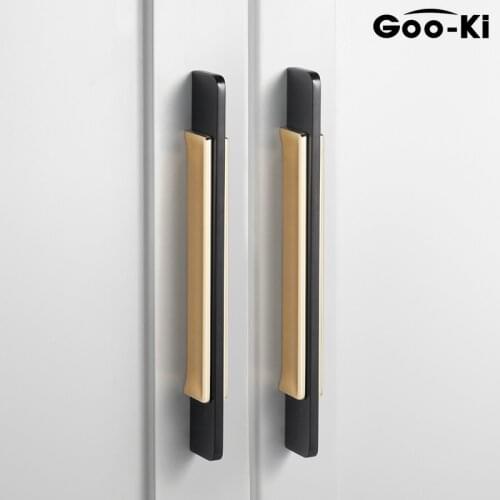 Modern Zinc Alloy Black/Gold Spliced Door Handles Kitchen Cabinet Handles Solid Drawer Knobs Fashion Furniture Handle Hardware