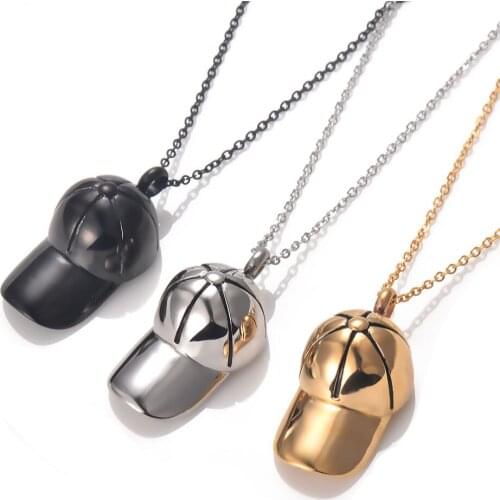 Stylish Screw Design Can be Ope Baseball Cap Memorial Urn Necklaces Stainless Steel Cremation Keepsake Pendant Gifts Jewelry