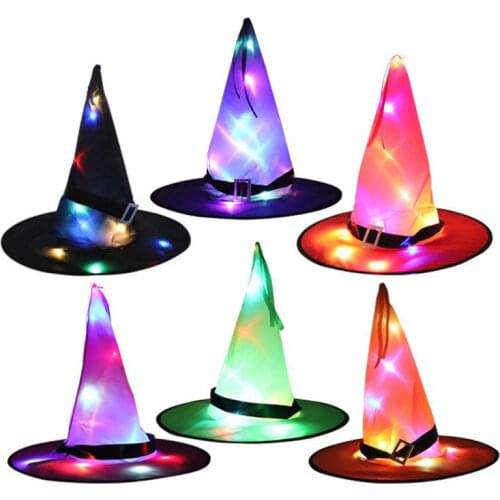 Halloween Decoration LED Licht Gloeiende Heksen Hoed Opknoping Heks Hoed Met Halloween Decor Ornament Dropship