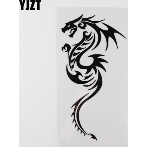 YJZT 8.9CMX17CM Cartoon Tribal Dragon Serpent Tail Decal Vinyl Car Sticker Black /Silver 13C-0182