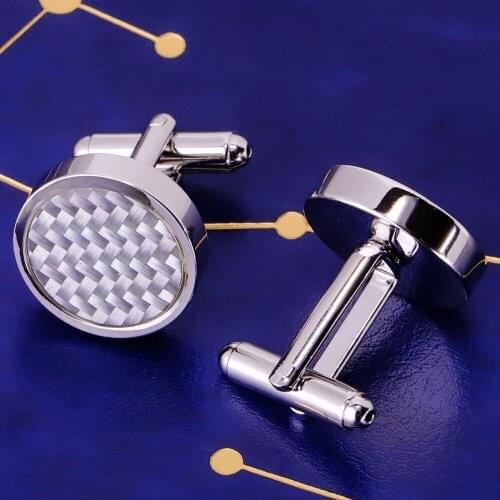 MAISHENOU Shirt Cufflinks for Mens Brand Wedding Gift buttons with carbon fiber Cuff links High Quality Factory wholesale