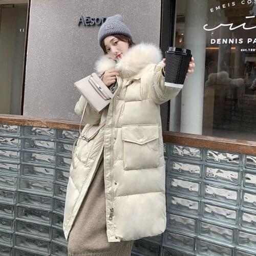 Make heavy hair brought cotton-padded jacket female han edition quilted jacket in the winter long loose down cotton-padded cloth