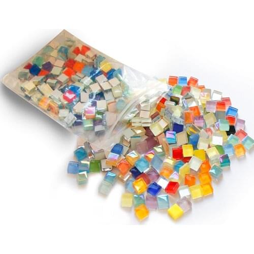 1100Pcs/bag Mosaic Tiles Glass 1Cm DIY Small Particles Patch Handmade Material Package Parent-Child Activity Home Decoration
