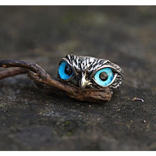 2021 Retro Vintage Charm Simple Design Owl Ring for Man and Woman Silver Color Engagement Wedding Rings Jewelry Birthday Gifts