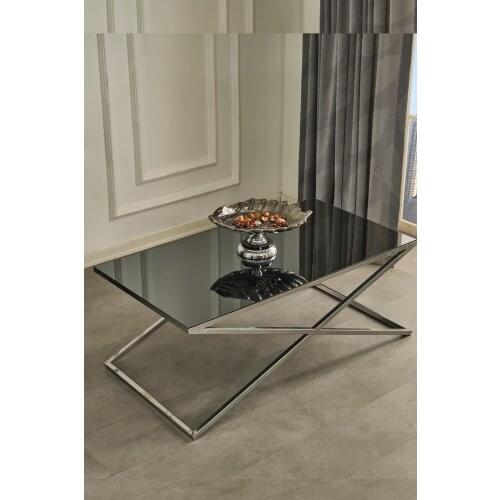 Venice Chrome Metal Legs Smoked Mirror Medium coffee table coffee tables table basse furniture living room table