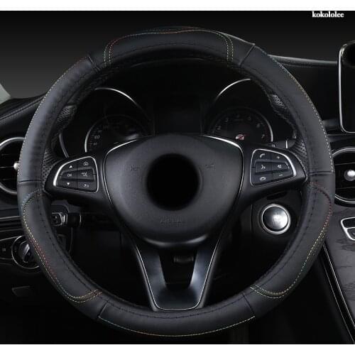 KOKOLOLEE Leather Car Steering Wheel Cover For Nissans Qashqai Xtrail t32 Juke Note Tiida Almera Rogue Almera