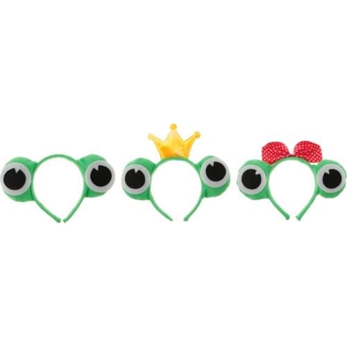 Pieces of 3 Animal Frog Eye Crown Bow Head Hoop Cosplay Costume Birthday Party Gift