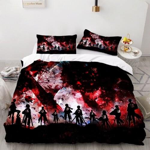 Giant Digital Print Bedding Set 3D Japanese Anime Pattern 2/3 Piece Cartoon Comfortable Children Bedding Set