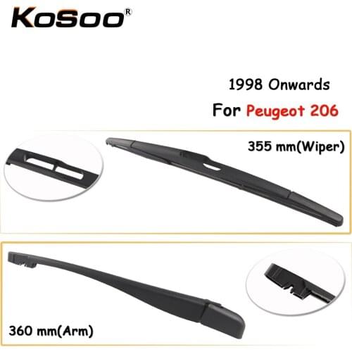 KOSOO Auto Rear Car Wiper Blade For Peugeot 206,355mm 1998 Onwards Rear Window Windshield Wiper Blades Arm,Car Accessories