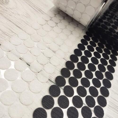 100Pairs Dots Self Adhesive Fastener Tape 10/15/20/25mm Disc Velcros Strong Glue Magic Sticker White Black Round Coins Hook Loop