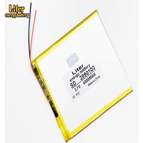 Liter energy battery 3.7V 4000mAH 2890100 3090100 (polymer lithium ion battery) Li-ion battery for tablet pc 7 inch 8 inch 9inch