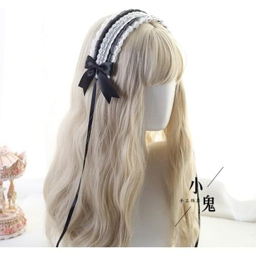 Japanese-style SOFT Girl Lolita Bow Headdress Hair Band Hair Bands Lace Barrettes Lolita Sweet Daily Life Versatile KC