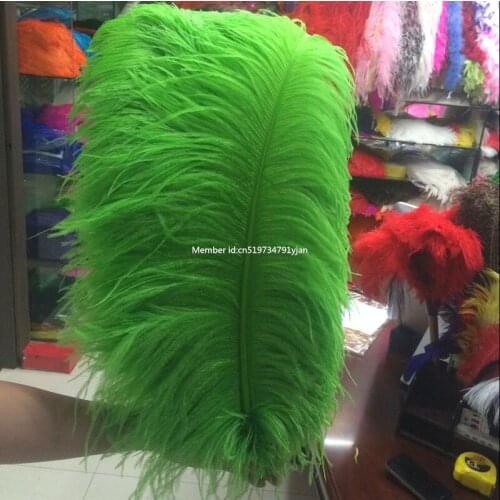 Wholesale 5 pieces / beautiful fluffy green ostrich feathers a lot 24-26 inch / 60-65 cm free shipping, DIY celebration